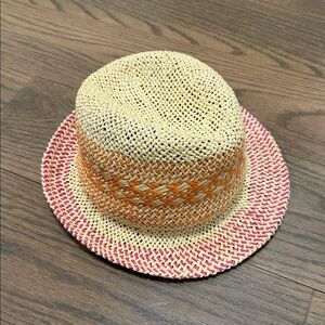 Echo Straw Hat with Pink and Orange Details